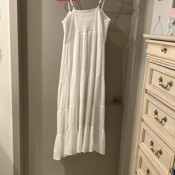 Knox Rose 100% Cotton Long White Layered Dress Size S - Picture 2 of 6